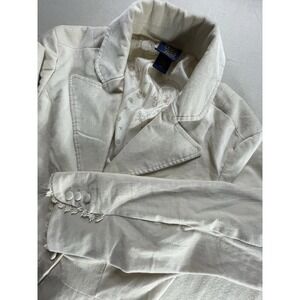 Beauty & The Beast Belle Jacket SZ M Cream Tonal Embroidery Lined